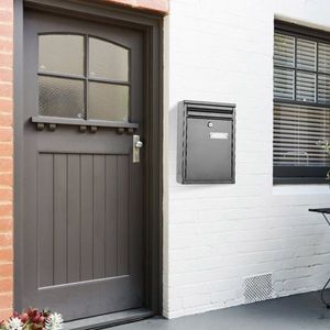 Buzón de Correo de Hierro Galvanizado con Cerradura para Montar en la Pared, Buzón Seguro para Cartas con 2 Llaves para el Hogar o la Oficina - Product Image 6