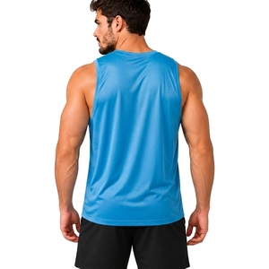 Camiseta sin Mangas Azul para Hombre, Chaleco Deportivo, Camiseta de Entrenamiento Muscular, Ropa Casual - Product Image 2