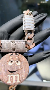 CONCEPTION Colgante de Moissanita Auténtica con Diseño Personalizado de Dibujos Animados, Plata de Ley, Chapado en Oro Blanco de 14K, Estilo Hiphop, para Fiesta, para Mujer - Product Image 2