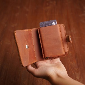 Cartera Triple de Cuero Genuino Personalizada de Fábrica para Hombre, Duradera, de Piel de Vacuno de Primera Calidad, Tarjetero, Estilo Vintage LTW-0204 - Product Image 2