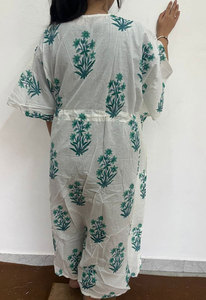 Vestido Kaftán de Algodón Estampado para Mujer con Elegantes Estampados Étnicos y Comodidad Fluida - Product Image 5