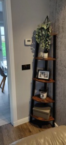 Minimalist Wooden <b>Corner</b> Ladder Shelf 5-Tier <b>Storage</b> Rack for Living Room Plant Display Eco-Friendly Design From India - Product Image 5