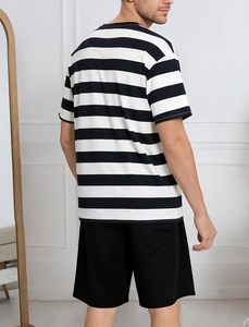 <b>Men's</b> Short Sleeve <b>Pajama</b> <b>Set</b> Summer Breathable Soft Sleepwear Loungewear Cozy PJs - Product Image 3