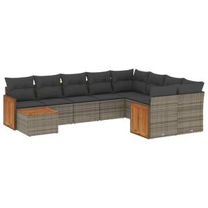 Conjunto de Sofás Modulares Medianos de Ratán PE Gris para Jardín, Muebles de Jardín Elegantes - Product Image 2