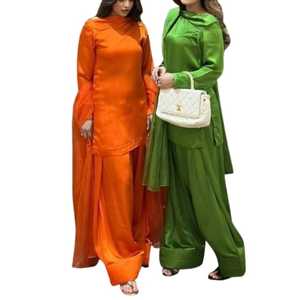 Farshi Shalwar, robe de mariage traditionnelle pakistanaise pour femmes, mode ethnique culturelle, Salwar Kameez en crêpe de soie, livraison rapide - Product Image 1