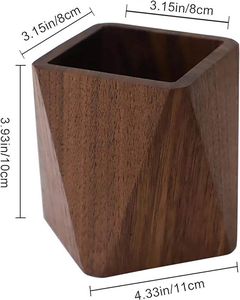 Boîte de rangement pour crayons et stylos en bois écologique, design Art Déco, multifonctionnelle, gain de place, artisanat naturel - Product Image 6