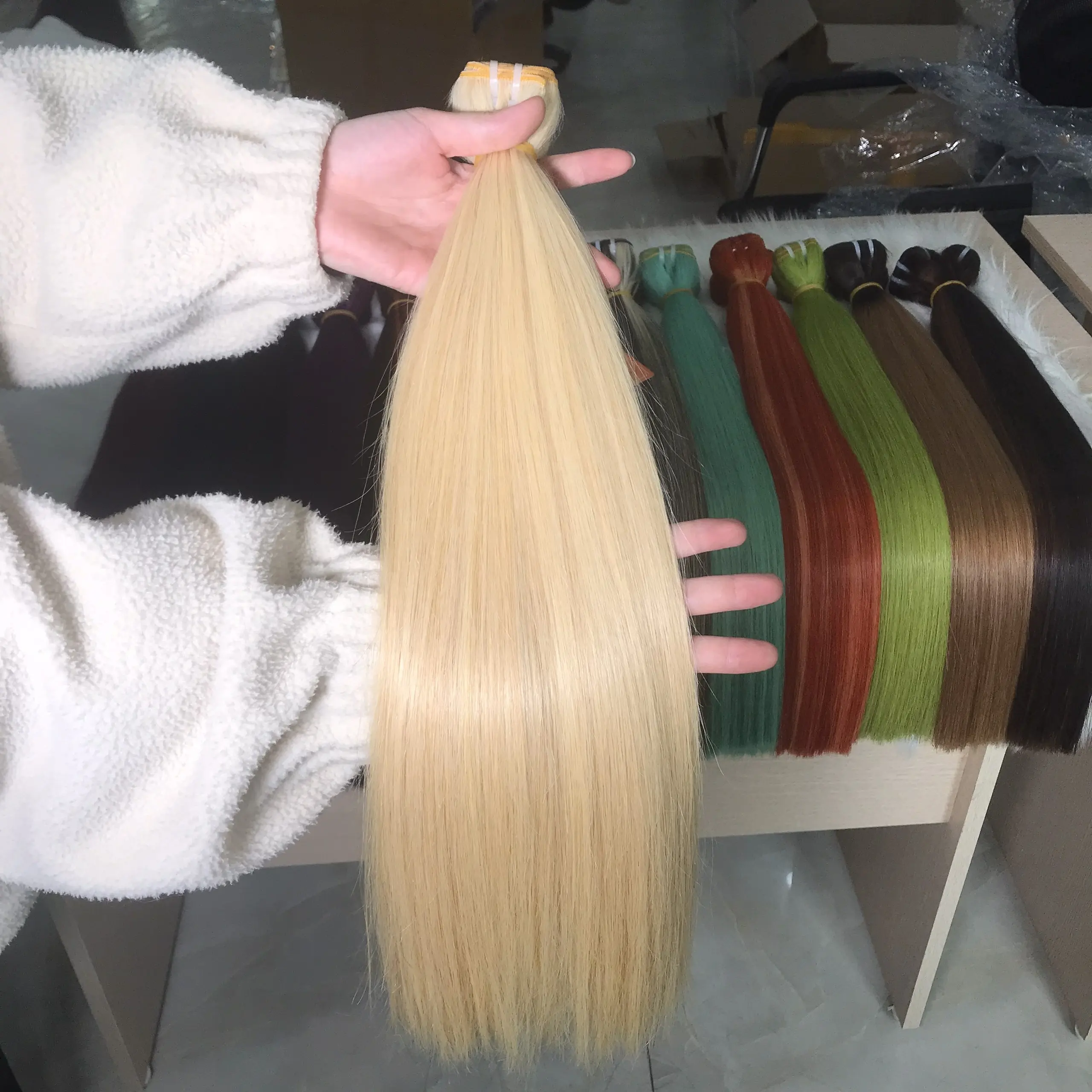 Machine Double Weft Weave Hair Extension Wholesale Price From Factory Natural Vietnames Human Hair