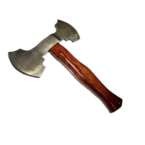 Hacha de Acero de Damasco de Doble Cabeza Personalizable, Estilo Vikingo de Alta Calidad con Mango de Madera para Uso Industrial y Camping - Product Image 4