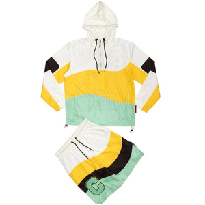 ชุดกางเกงขาสั้นกันลมน้ำหนักเบาพร้อมซิปด้านบนและเอวยางยืดสำหรับสวมใส่ลำลองทุกวัน ชุดกางเกงขาสั้นกันลม - Product Image 1