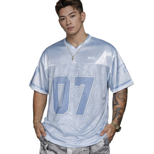 Camiseta de Fútbol Americano con Gráfico de Telaraña, Talla Grande, Transpirable, Cuello en V, Ropa Deportiva, Uniforme de Equipo, Producción Personalizada OEM - Product Image 4
