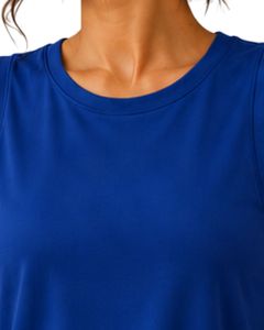 Women Royal Blue Sleeveless Tank Top And Shorts <b>Set</b> Cotton Spandex Casual Summer Lounge Wear Two Piece Outfit Fitness Yoga OEM - Product Image 5