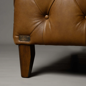Sofá Chesterfield de 3 Plazas Personalizable, de Lujo, Moderno, Europeo, de Alta Calidad, en Cuero Genuino Marrón, para Sala de Estar o Dormitorio - Product Image 4