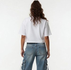 T-shirt Homme Oversize Personnalisé à Manches Courtes, Col Rond, Imprimé, Style Urbain avec Détails en Strass - Product Image 6