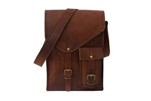 Men's Genuine Leather Durable Lightweight Zipper Normcore/Minimalist <b>Small</b> Outdoor Sling <b>Bag</b> <b>Crossbody</b> Chest Pack Travel - Product Image 2