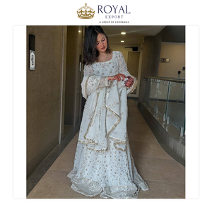 Traje Sharara de seda pura con bordados elaborados y lentejuelas, ideal para fiestas, con dupatta, para mujeres, ropa de boda. - Product Image 5