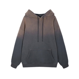Sudadera con capucha de algodón 100% de alto gramaje, con lavado ácido, efecto desgastado por el sol, estilo vintage, oversize, desgastada, lisa, para hombre, estilo streetwear - Product Image 2