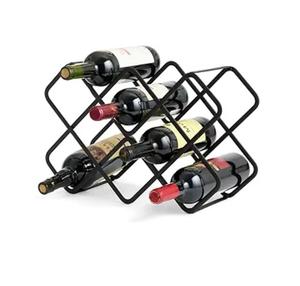 Soporte de Vino de Metal Negro Forjado a Mano para Encimera, Estante Sólido de Metal para Botellas de Vino con Textura Martillada, Soporte de Almacenamiento de Vino - Product Image 1