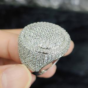 Men's Yellow <b>Gold</b> Plated Crystal Pave <b>Cocktail</b> <b>Ring</b> Ball Shape Luxury Everyday Wear - Product Image 3