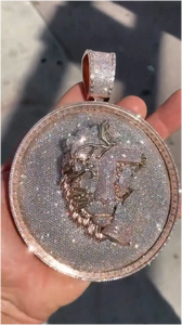 Joyería de Moda Personalizable, Colgante de Letra con Incrustaciones de Moissanita, Chapado en Oro de 14K sobre Plata de Ley, Estilo Hip Hop para Hombre, Certificado GRA - Product Image 2