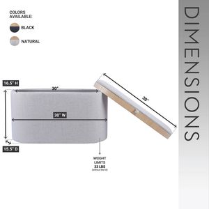 Pouf Contenitore Reversibile in Legno con Vassoio Superiore, Colore Naturale - Categoria Prodotto: Sgabelli e Pouf - Product Image 4