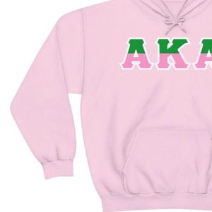 Sweat-shirt à capuche rose avec broderie de lettres vertes et roses, sweat-shirt à capuche en polaire à manches longues, poche kangourou, décontracté, unisexe - Product Image 3