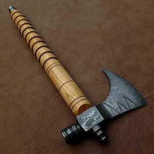 OEM Handmade Damascus Steel Tomahawk <b>Axe</b> Custom Tactical Hunting <b>axe</b> With Wooden Handlel <b>Viking</b> <b>Axe</b> In 100% High Quality - Product Image 5