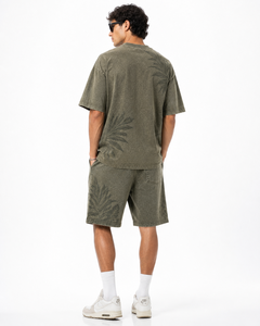 Conjunto de Verano para Hombre de Calidad Superior, Lavado Ácido, Estilo Casual, Cintura Alta, Color Sólido, 100% Algodón, Transpirable, de Secado Rápido - Product Image 2