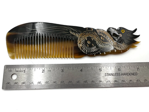 Peine de cuerno de búfalo natural hecho a mano, antiestático, para barba, herramienta de aseo de lujo para hombres y mujeres - Product Image 4