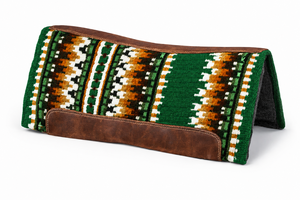 Manaal Enterprises Classic Western Saddle Pad Geometric Pattern Brown Leather Trim Wool Shell Fleece Lining Riding Equestrian - Product Image 6