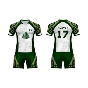 Ensemble d'uniformes de rugby unisexes personnalisés de haute qualité, imprimés par sublimation, avec logo personnalisé et matière 100 % polyester - Product Image 1
