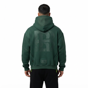 เสื้อฮู้ดดี้ผู้ชายทรงโอเวอร์ไซส์ สไตล์ Y2K สตรีทแวร์ ผ้าคอตตอนฟลีซหนา 420gsm  พร้อมกระเป๋าและลายกราฟิก  ป้องกันขนร่วง  รับผลิตแบบ OEM พร้อมสกรีนโลโก้ตามสั่ง - Product Image 2