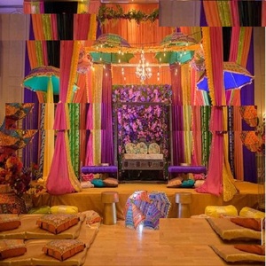 ผ้าม่านไม้หลากสีของ Shobha Jain Impex สำหรับตกแต่งเวทีงานแต่งงาน ผ้าม่านหลากสีสำหรับงานเมห์นดีและงานฮัลดี - Product Image 1