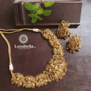 Nagas Style Heavy Choker Set-18K Gold Plated Zircon Bridal & Daily Wear Jewelry Set - Product Image 1