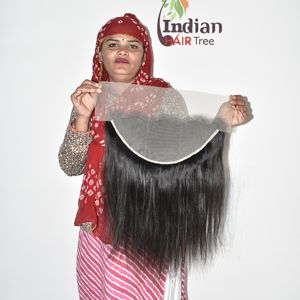 Producto al por mayor: Cabello humano Remy indio de calidad HD, frontal liso y brillante, estilo negro natural, doblemente sedoso y suave, de proveedor. - Product Image 3