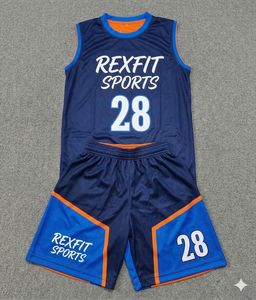 ชุดบาสเก็ตบอลมืออาชีพ REXFIT SPORTS สำหรับผู้ใหญ่ แบบสั่งทำพิเศษ น้ำหนักเบา แห้งเร็ว ผลิตจากโพลีเอสเตอร์ ระบายอากาศได้ดี - Product Image 4