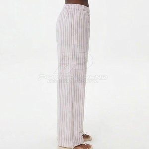 Customizable Women Casual Mid Waist Wide Leg <b>Trouser</b> Loose Fit Washed 100% Cotton Pants for <b>Summer</b> Travel and Everyday Wear - Product Image 3