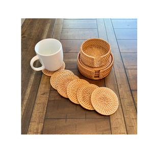 Sous-verre en rotin fait main, décoration de table pour la maison, support pour verres et tasses, sets de table à prix abordable - Product Image 3