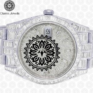 Reloj de Lujo para Hombre con Caja de Acero Inoxidable, Movimiento Mecánico Analógico, Detalles de Diamantes, Cierre Oculto con Botón, Correa de 20 mm, 40 mm - Product Image 4