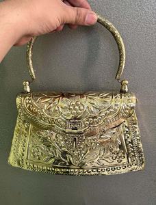 Handmade Pure Metal Brass Engraved Evening Clutch <b>Bag</b> <b>For</b> Women With Metal Hand Top Quality Luxury Custom Clutch <b>Bag</b> <b>For</b> Bridal - Product Image 3