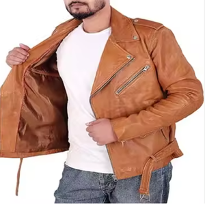 Abrigo de Cuero para Hombre, Corte Entallado, Cuello Alto, con Logotipo Frontal, Moda de Invierno - Product Image 3