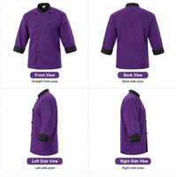 Veste de Chef de Cuisine Professionnelle à Manches Longues, Uniforme de Restauration, Vêtement de Travail Personnalisable avec Logo et Marque Privée, Vente en Gros Direct Usine