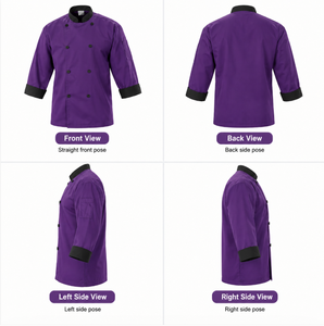 Uniforme de Chef para Restaurante, Chaqueta de Cocina de Manga Larga, Logotipo Personalizado, Marca Privada, Ropa de Trabajo para Catering, Venta Directa de Fábrica al Por Mayor - Product Image 5