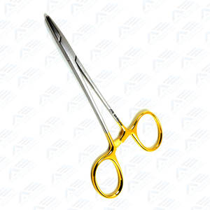 Fórceps de sujeción de aguja de sutura Soporte de aguja de alta calidad 13 Cm con insertos Tc Soporte de aguja Halsey 5 pulgadas Ortodoncia médica - Product Image 1