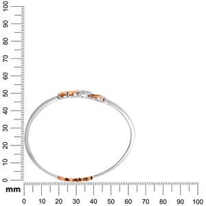 Two-Tone Infinity Love Diamond Bangle <b>Bracelet</b> in Rose & <b>White</b> Gold - Product Image 4