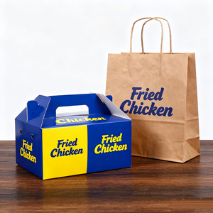 Custom Logo Printing Eco-Friendly Biodegradable Happy Meal Treat Gable <b>Box</b> Kids <b>Party</b> Favor Gift <b>Box</b> Packaging for Fried Chicken - Product Image 6