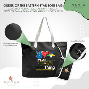 Sac fourre-tout noir : C'est une chose OES, tu ne l'aurais pas compris. |   Sac fourre-tout noir imperméable personnalisé Eastern Star - Product Image 3