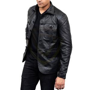 Veste en cuir pour homme de haute qualité personnalisée pour l'hiver, style élégant, nouvelle fermeture éclair, logo sur le devant - Product Image 1