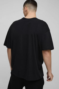 T-shirts unisexes surdimensionnés à épaules tombantes de haute qualité pour hommes, en tissu épais, avec impression graphique personnalisée, style streetwear, vente en gros USA - Product Image 3