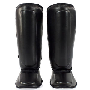 Protège-tibias de boxe personnalisés en cuir léger avec fermeture auto-agrippante - Product Image 1