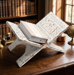 Support de Coran de luxe de style arabe avec incrustations de nacre et d'os sculptées, décoration écologique pour la maison, porte-livre religieux pour la prière - Product Image 1